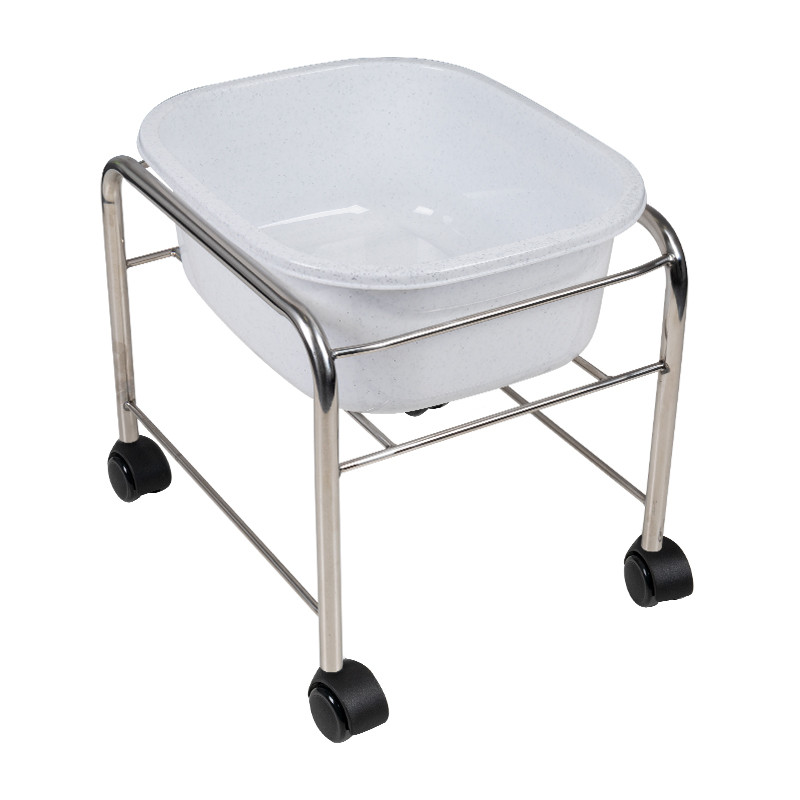 Piscina per pedicure dritta con rotelle cromo main product photo
