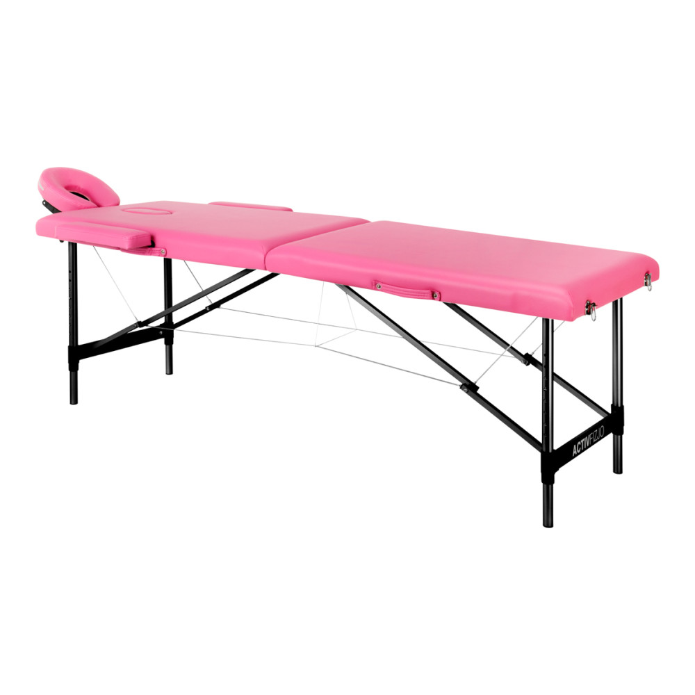 Lettino da massaggio pieghevole in alluminio comfort Activ Fizjo 2 segmenti rosa nero alluminio main product photo