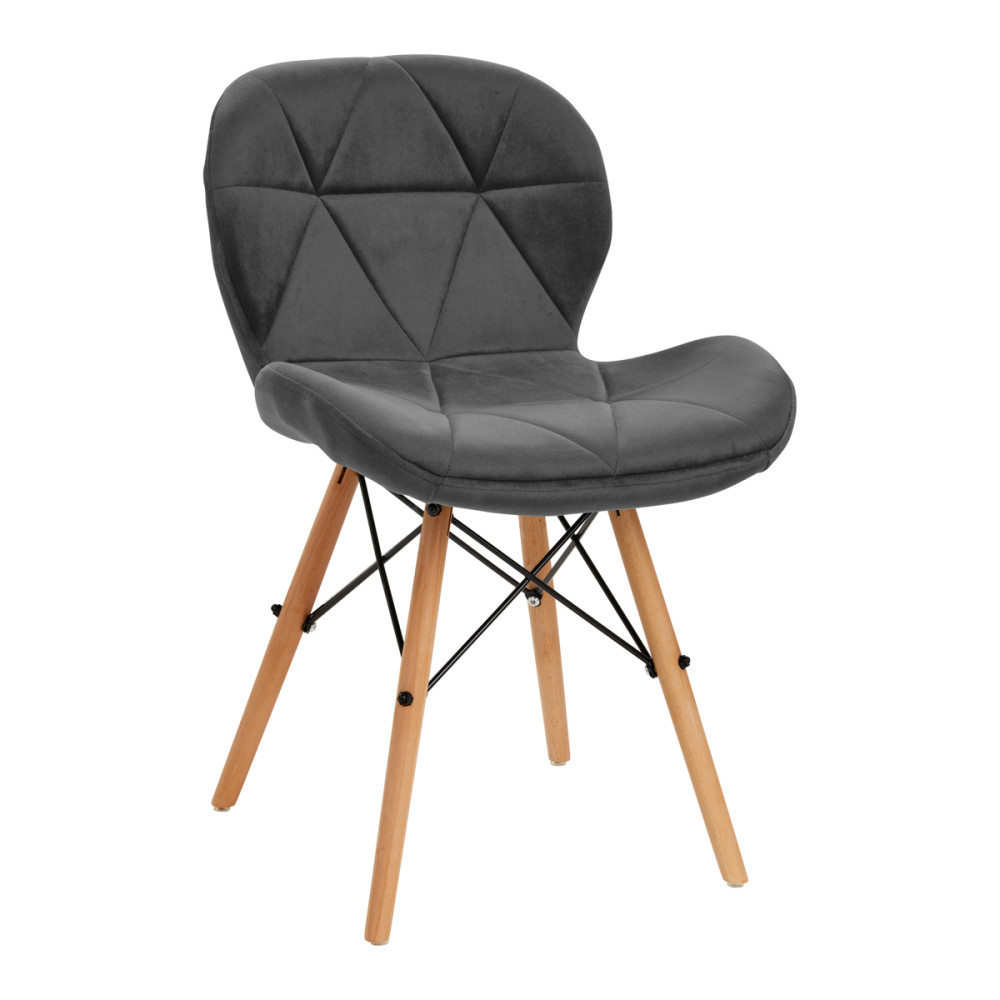 4Rico Sedia scandinava QS-186 velluto grigio main product photo