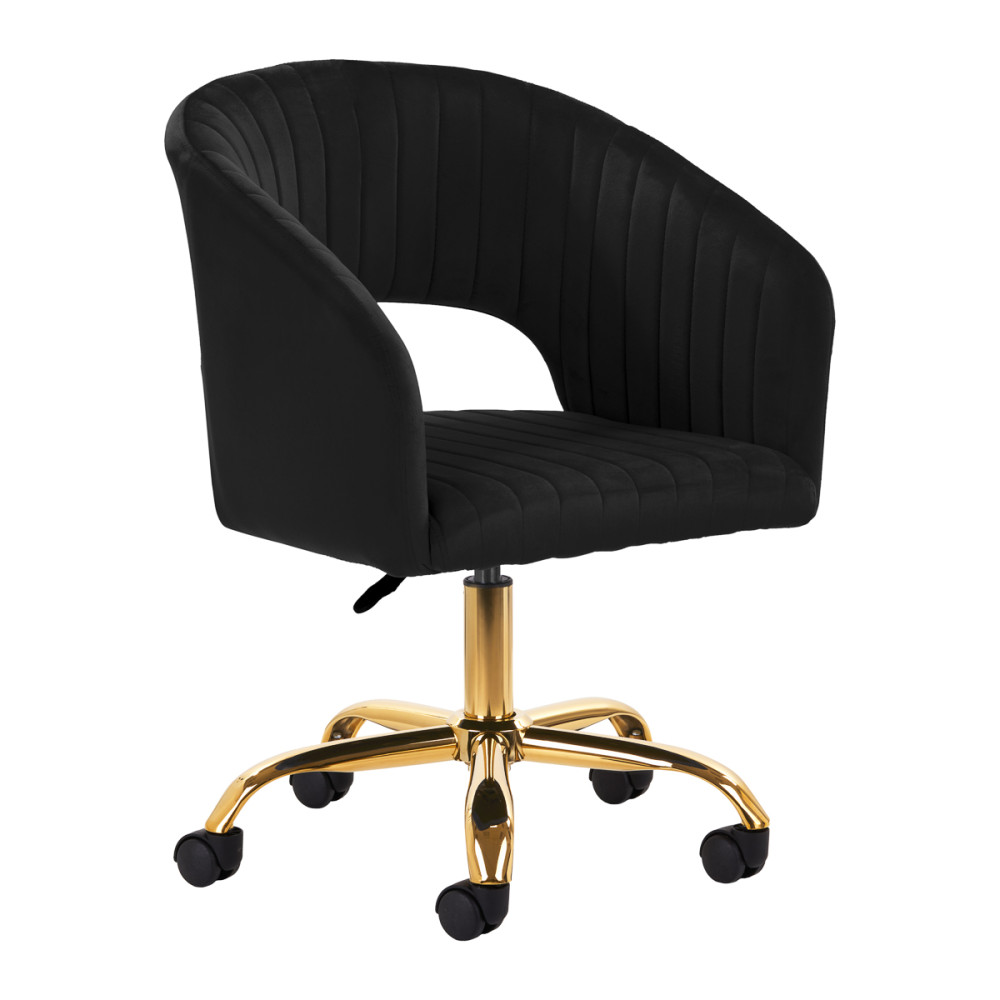 4Rico sedia girevole QS-OF212G velluto nero main product photo