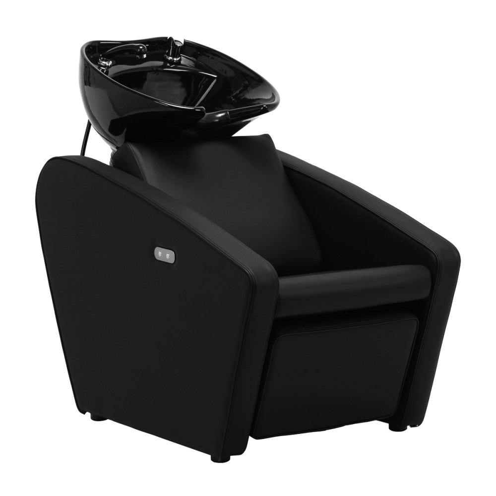 Lavabo da barbiere Gabbiano Emma con poggiapiedi elettrico nero main product photo