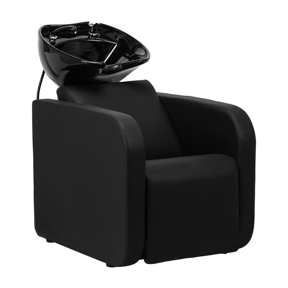 Gabbiano Sylvia lavabo da barbiere con poggiapiedi elettrico nero main product photo