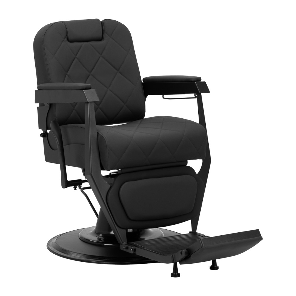 Sedia da barbiere Gabbiano Bruno con struttura nera Nero main product photo