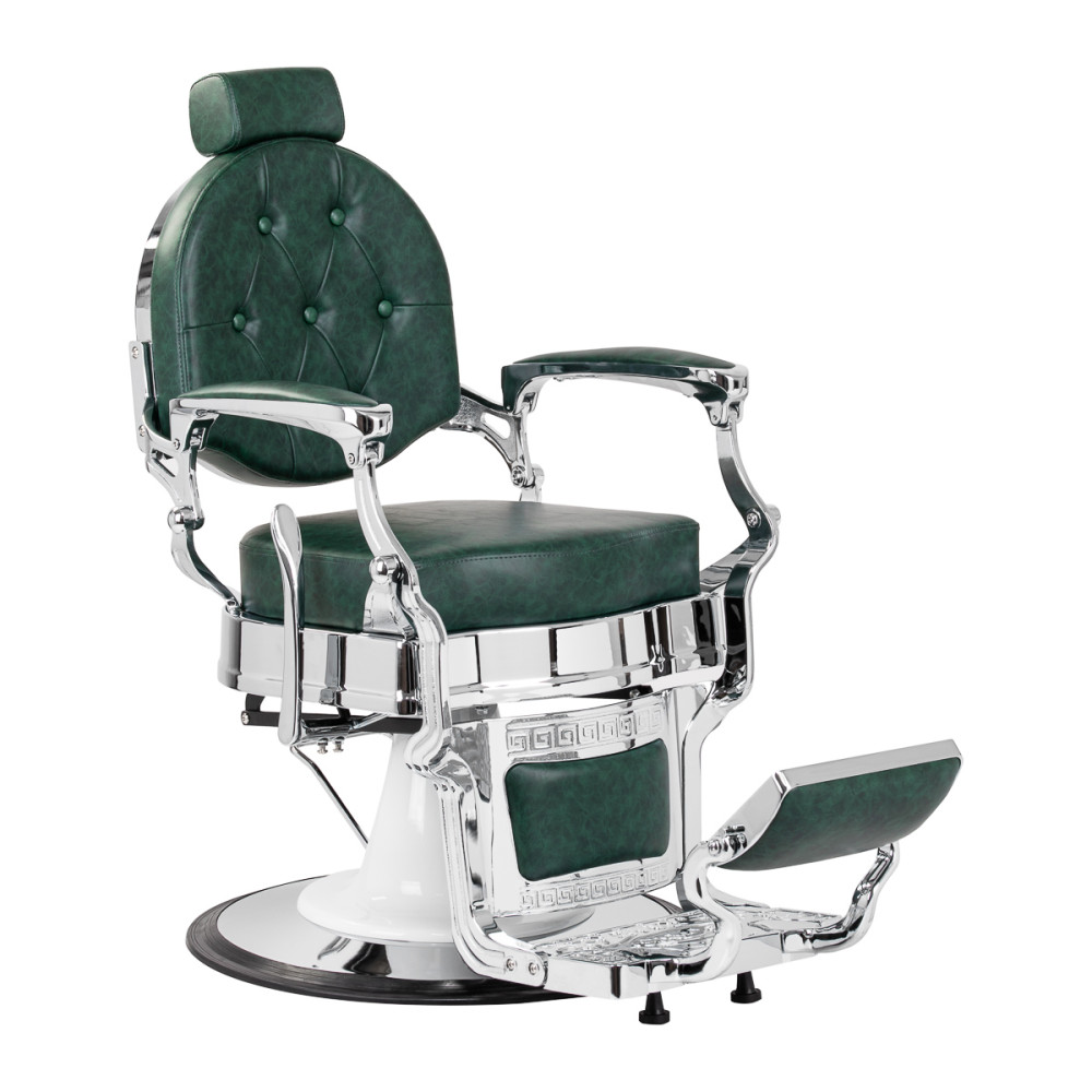 Sedia da barbiere Gabbiano President Verde con struttura cromata main product photo