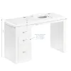 Scrivania cosmetica 312 con assorbitore di cassette bianco lato destro