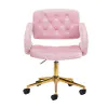 4Rico sedia girevole QS-OF213G velluto rosa