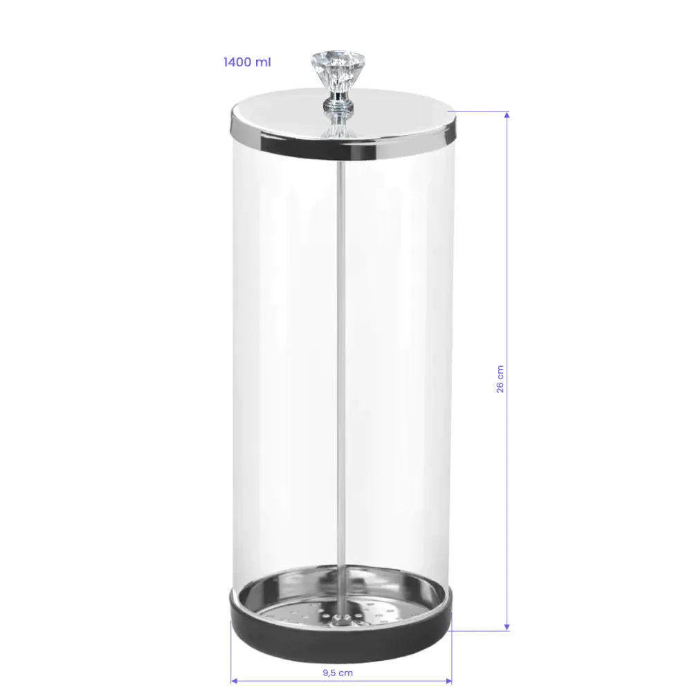 Contenitore in vetro per la disinfezione degli strumenti 1400 ml