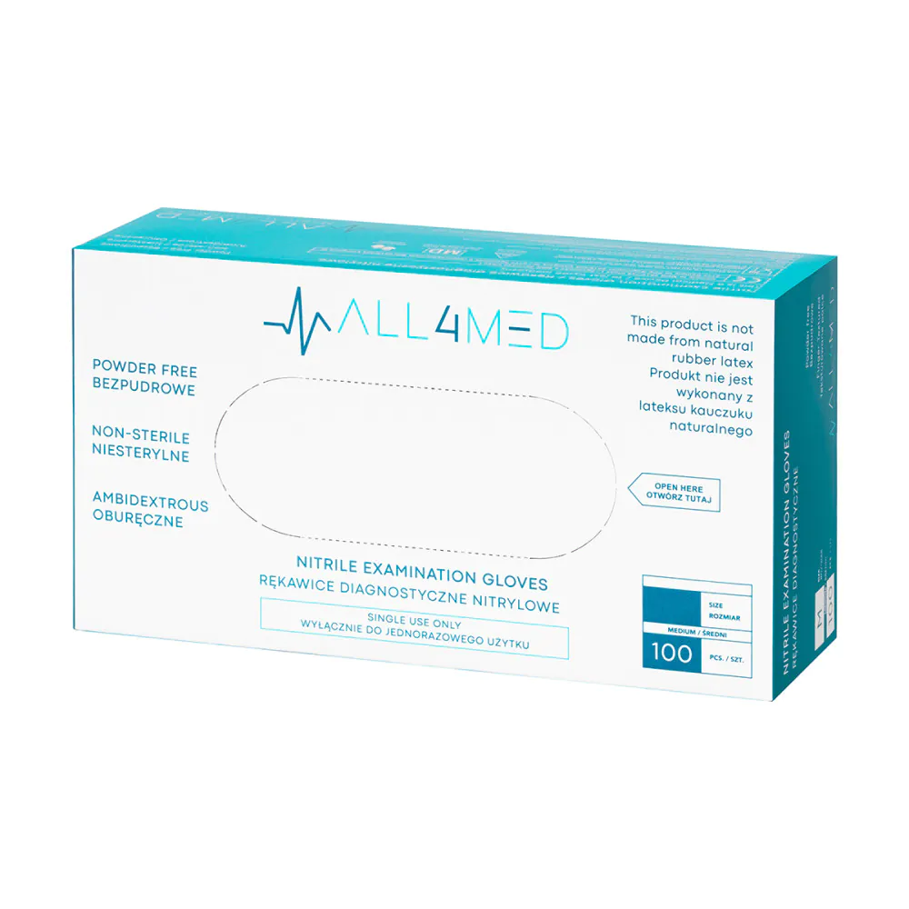 All4med guanti diagnostici monouso in nitrile nero XL 