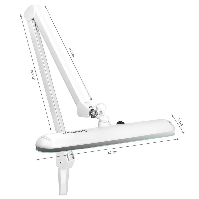 Elegante 801-s lampada da officina a led con impugnatura a morsa standard bianco 
