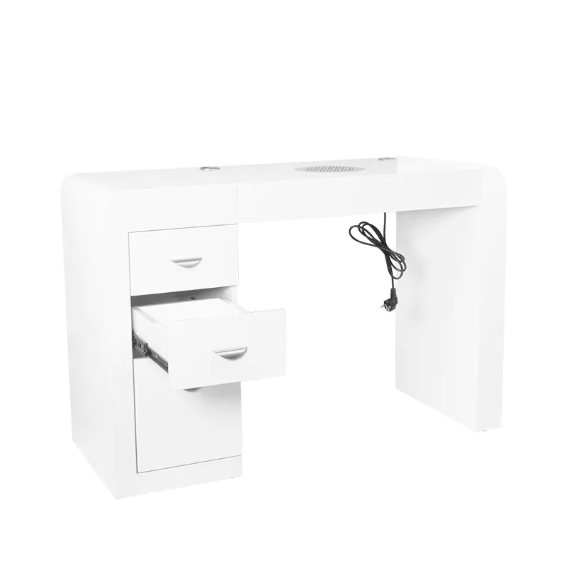 Scrivania cosmetica 312 con assorbitore di cassette bianco lato destro