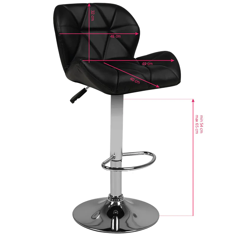 M01 sgabello trapuntato regolabile nero