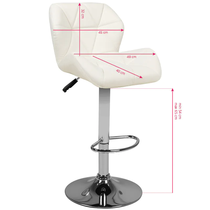 M01 sgabello trapuntato regolabile bianco