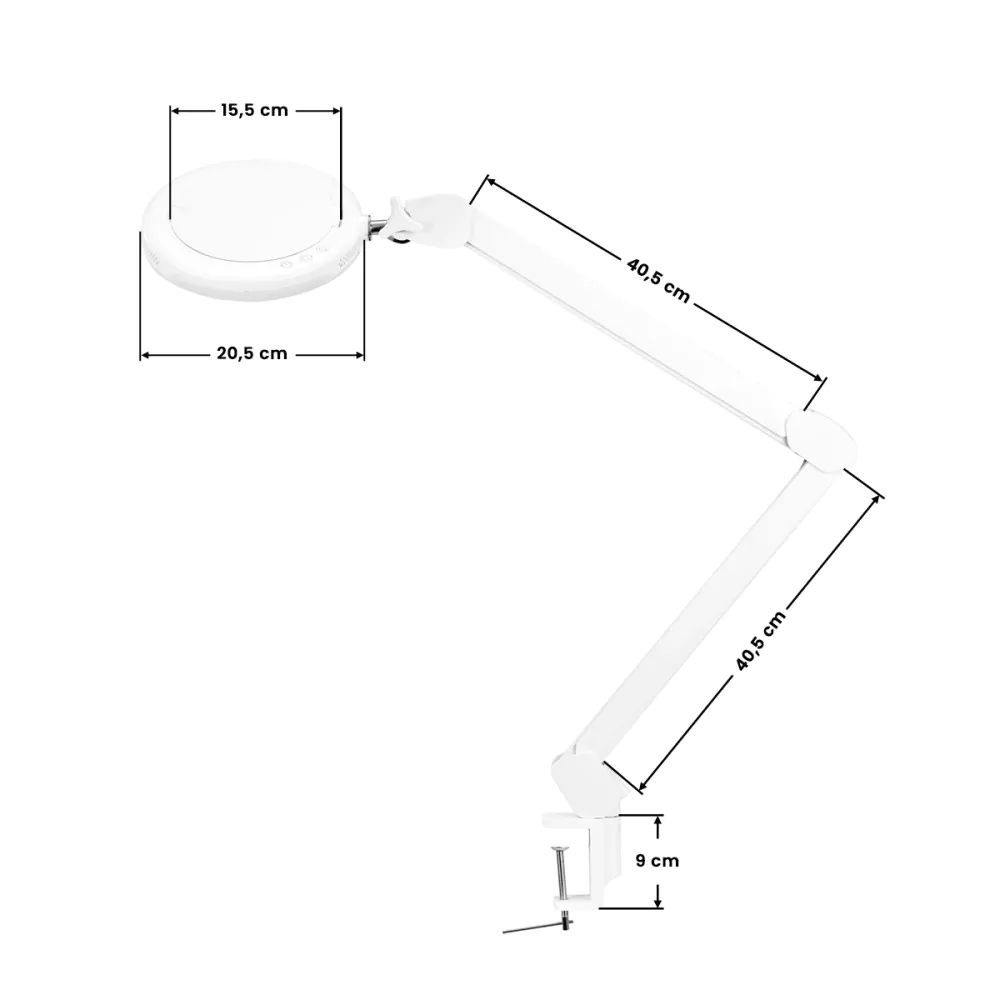 Lampada d'ingrandimento a led Glow 8021 per tavolo colore luce reg.