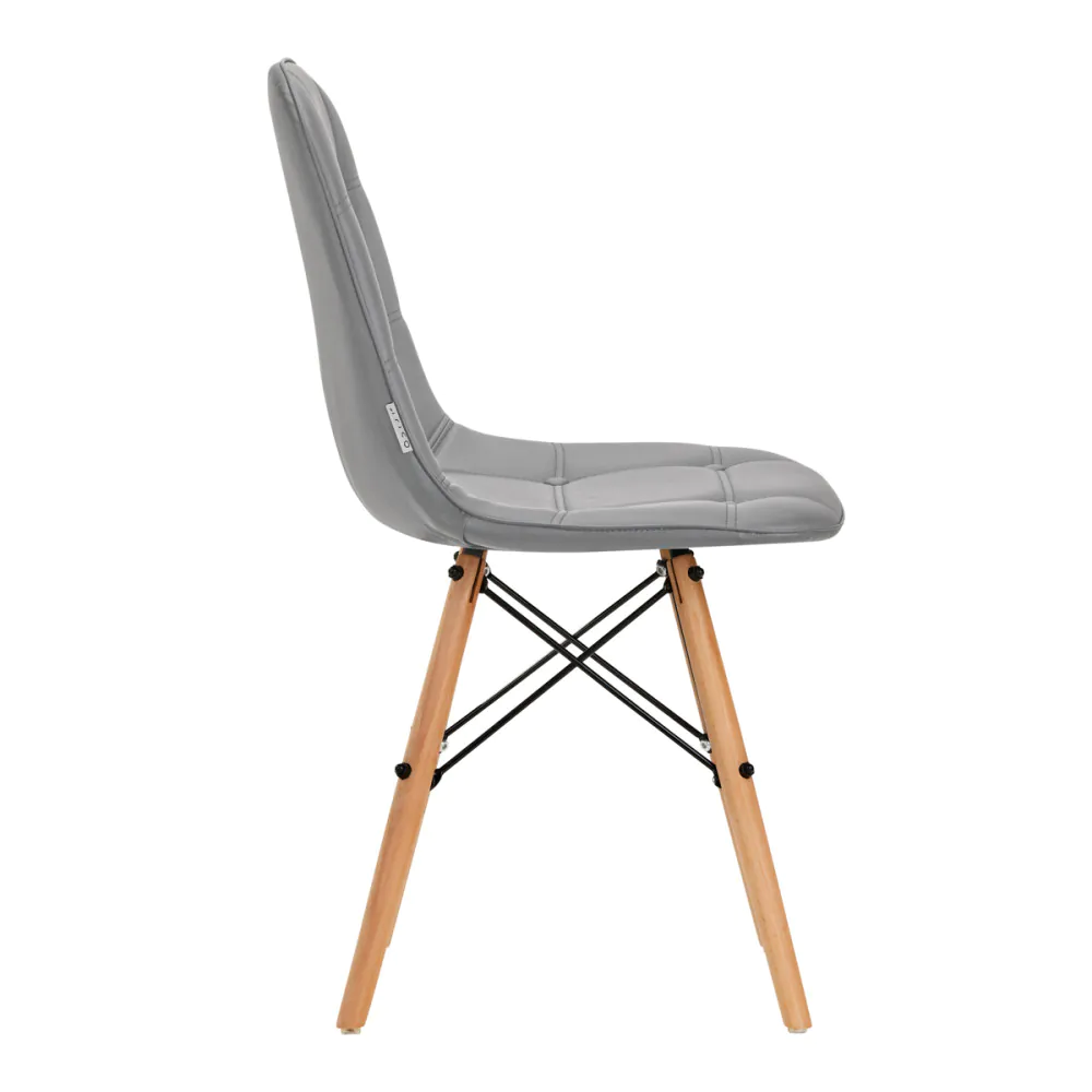 4Rico Sedia scandinava QS-185 ecopelle grigio