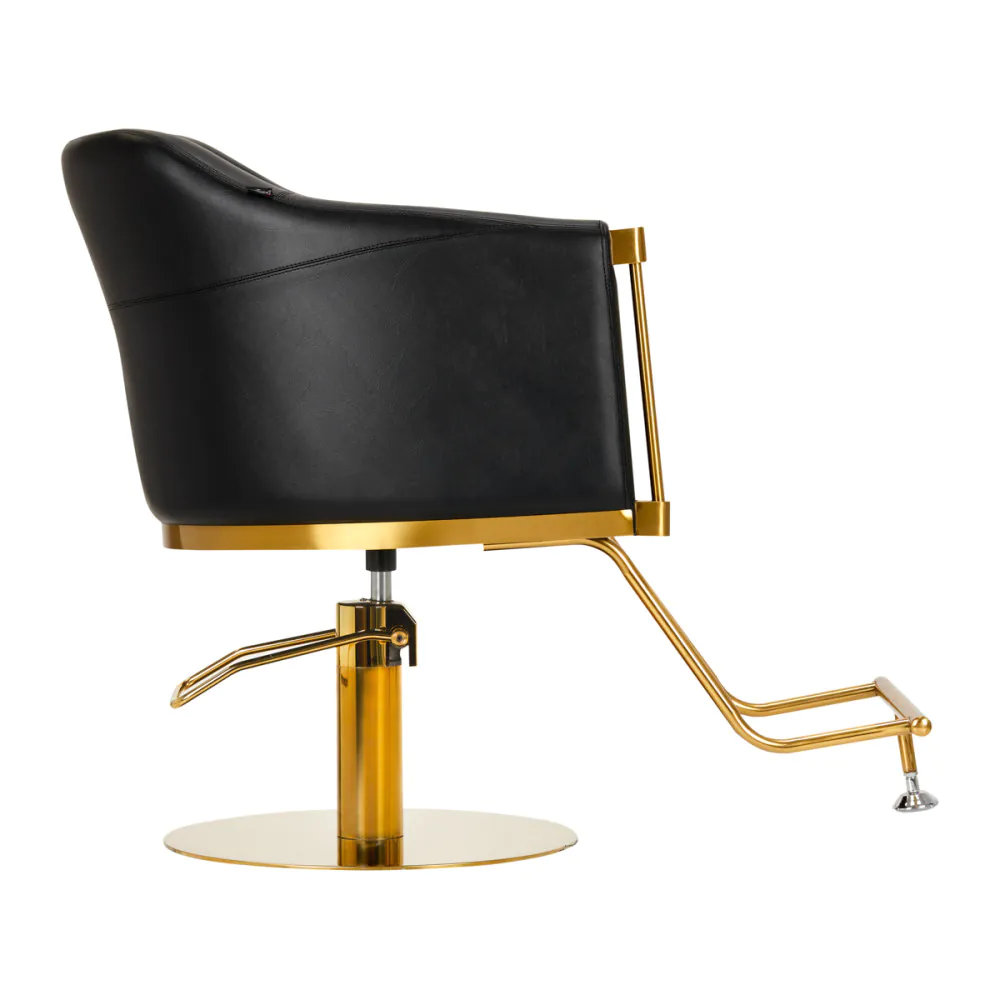 Sedia da parrucchiere Gabbiano Burgos oro nero