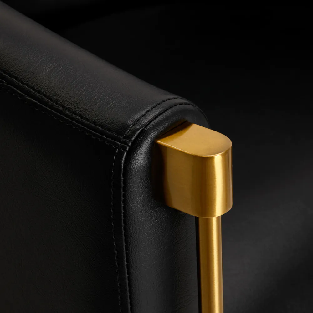 Sedia da parrucchiere Gabbiano Burgos oro nero