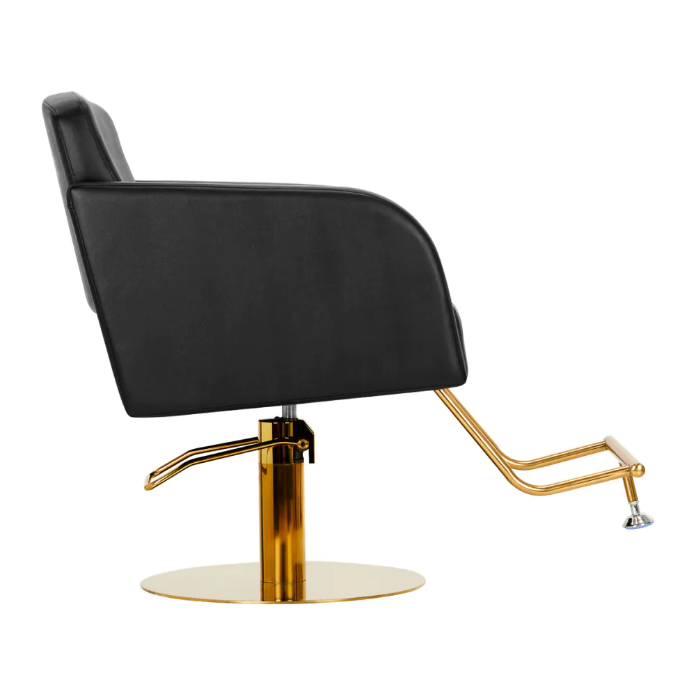 Poltrona da parrucchiere Gabbiano Torino oro nero