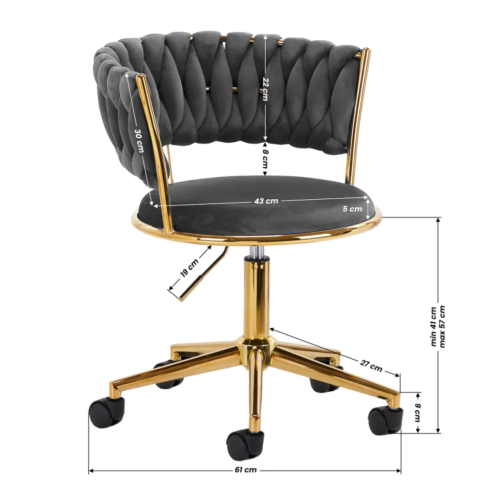 4Rico sedia girevole QS-GW01G grigio velluto