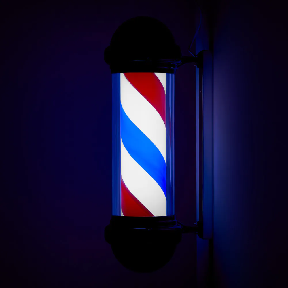 Targa illuminata per barbiere BB-02 nero grande