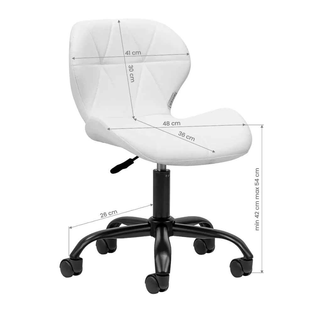 Sgabello cosmetico QS-06B bianco e nero